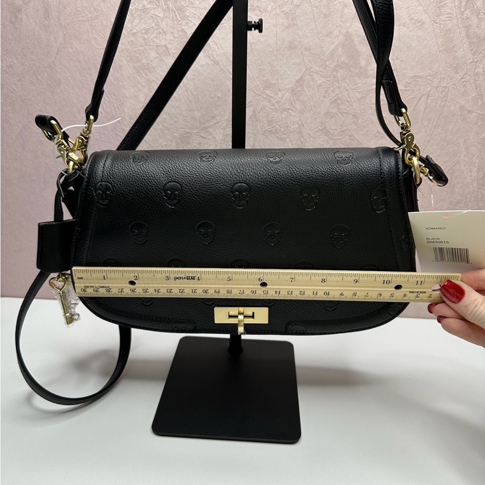 Betsey Johnson XOMarci Skull Embossed Crossbody Bag - Black - Picture 3 of 16